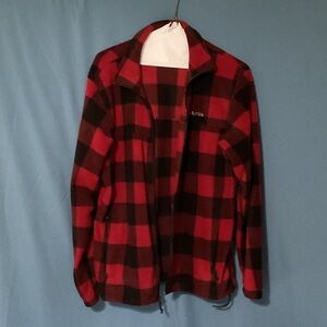 Columbia Red and Black Flannel Checkered Jacket